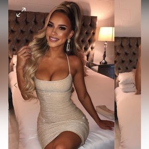 Babyboo gold sparkle mini dress